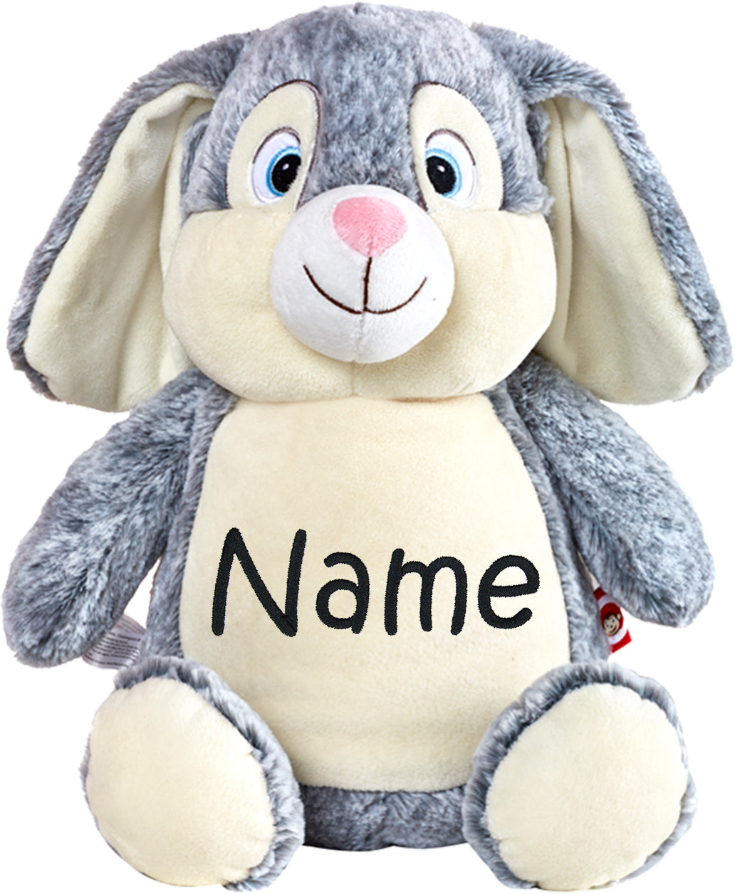 Personalized Cubbie Grey Rabbit – Custom Embroidery