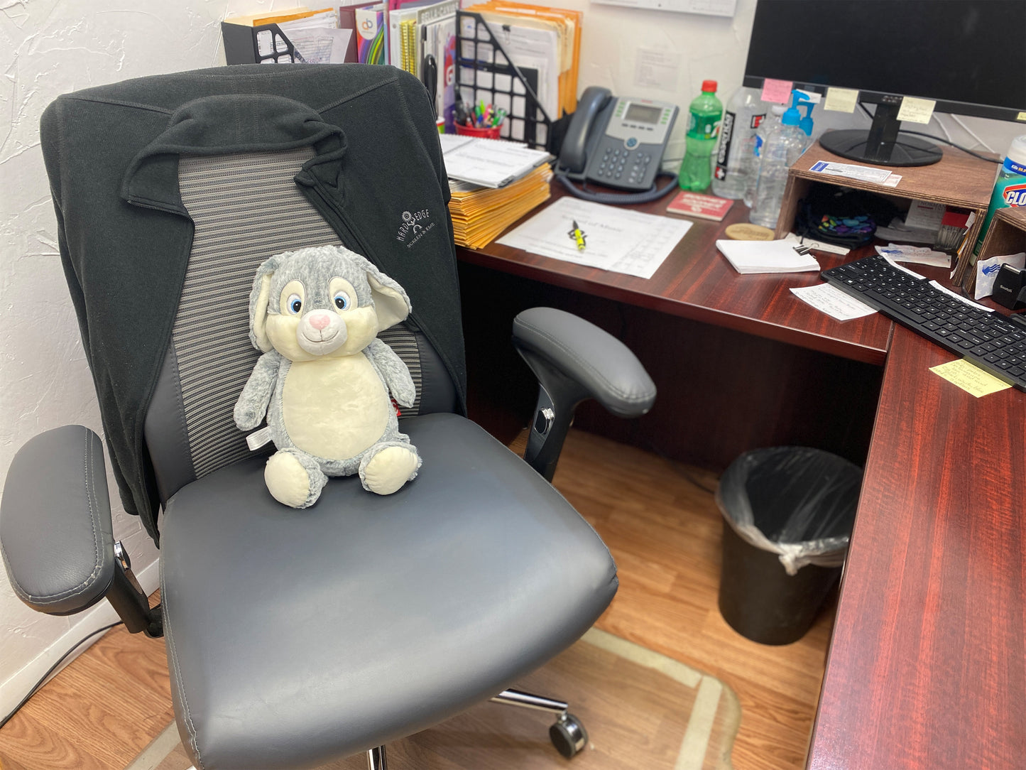 Personalized Cubbie Grey Rabbit – Custom Embroidery