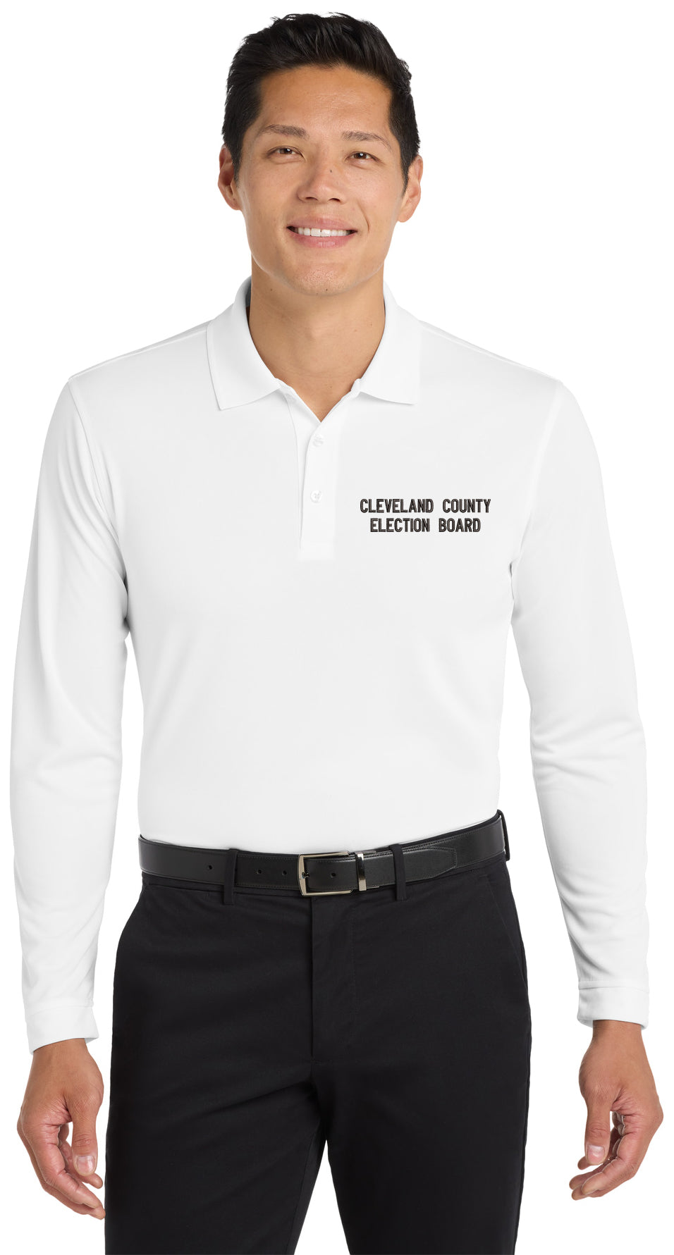 Cleveland County Election Board - Text Only LC - Port Authority ® Dry Zone ® UV Micro-Mesh Long Sleeve Polo K110LS