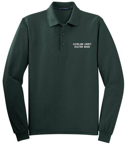 Cleveland County Election Board - Text Only LC - Port Authority® Silk Touch Long Sleeve Polo.  K500LS