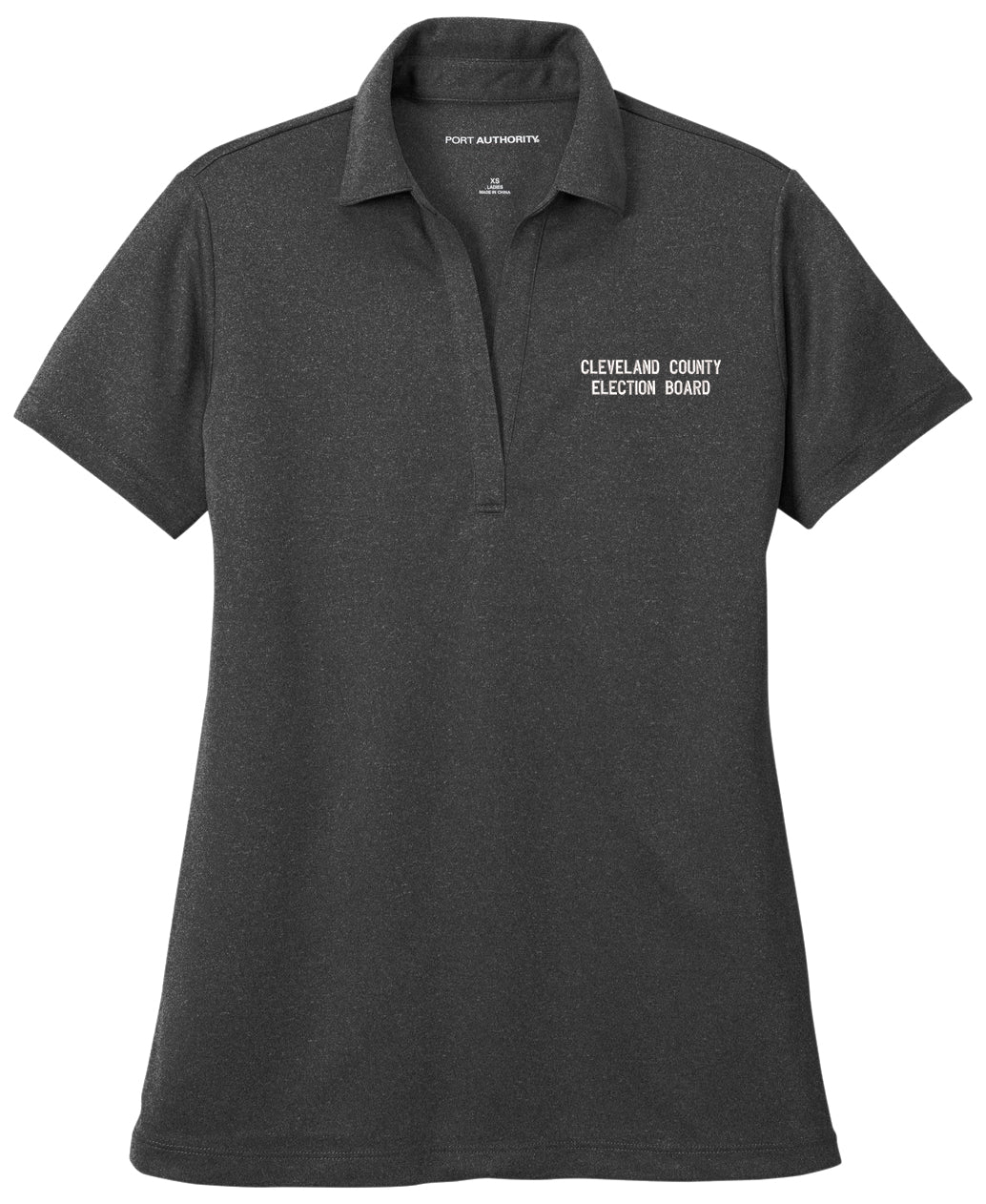 Cleveland County Election Board - Text Only LC - Port Authority ® Women's Heathered Silk Touch  Performance Polo. LK542