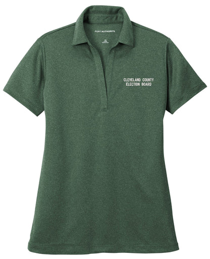 Cleveland County Election Board - Text Only LC - Port Authority ® Women's Heathered Silk Touch  Performance Polo. LK542