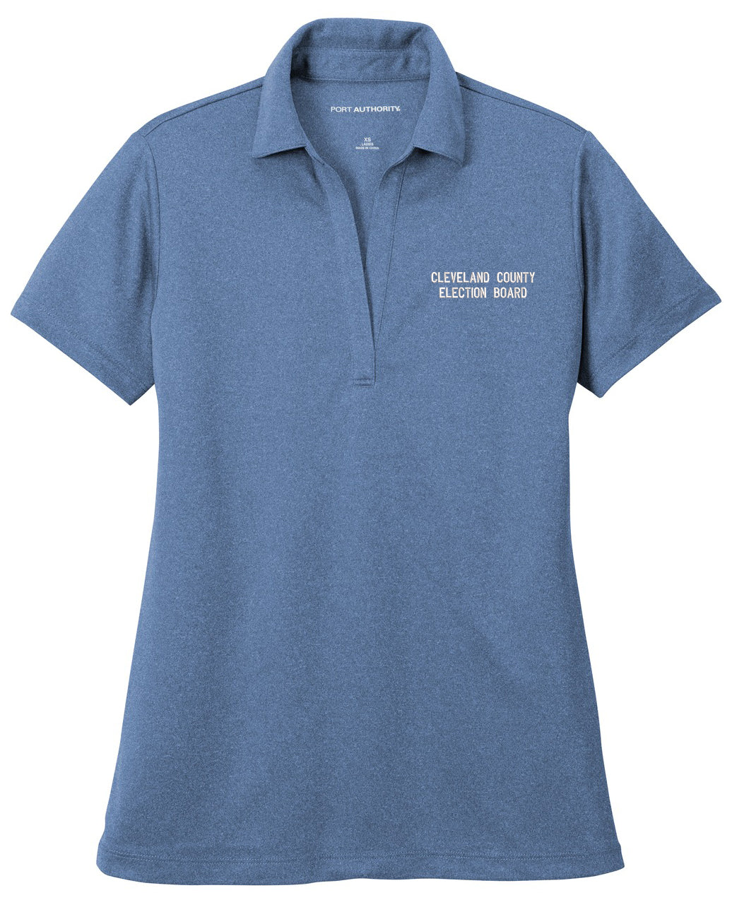 Cleveland County Election Board - Text Only LC - Port Authority ® Women's Heathered Silk Touch  Performance Polo. LK542