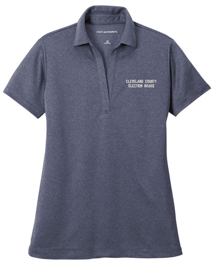 Cleveland County Election Board - Text Only LC - Port Authority ® Women's Heathered Silk Touch  Performance Polo. LK542