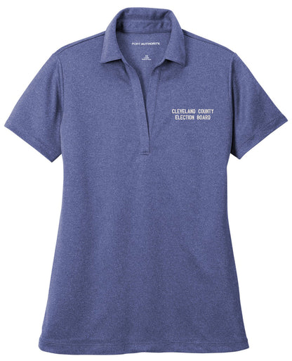 Cleveland County Election Board - Text Only LC - Port Authority ® Women's Heathered Silk Touch  Performance Polo. LK542