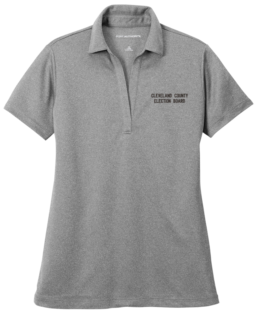 Cleveland County Election Board - Text Only LC - Port Authority ® Women's Heathered Silk Touch  Performance Polo. LK542