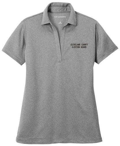 Cleveland County Election Board - Text Only LC - Port Authority ® Women's Heathered Silk Touch  Performance Polo. LK542