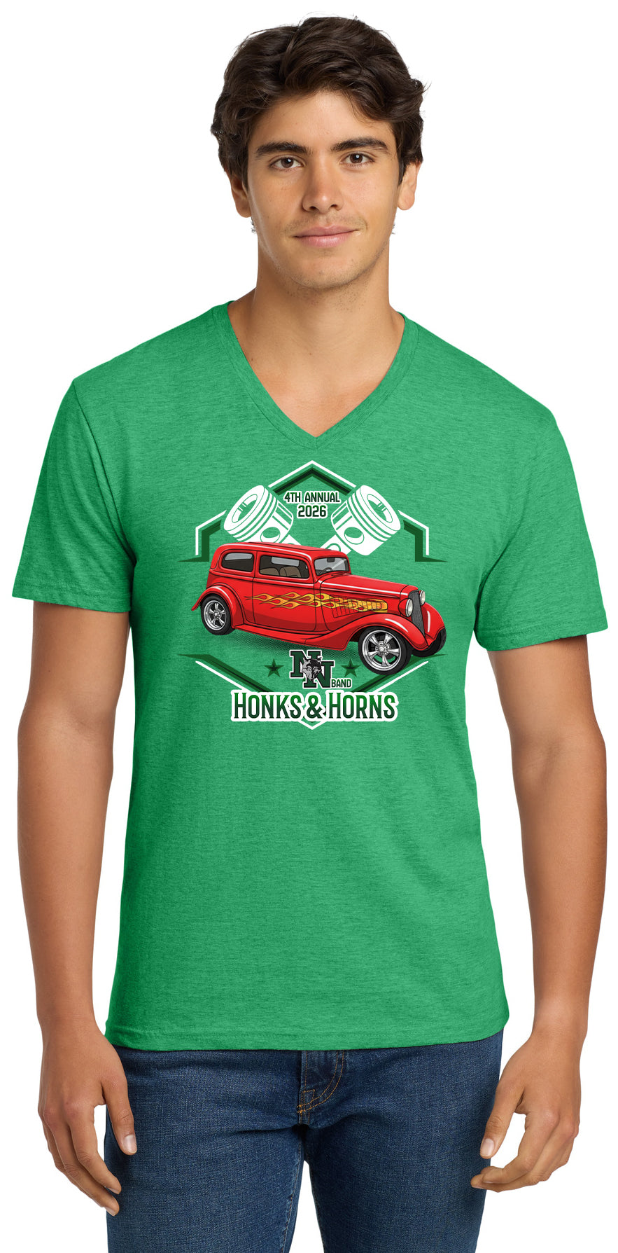 Norman North Band - Honks and Horns - Gildan Softstyle® V-Neck T-Shirt