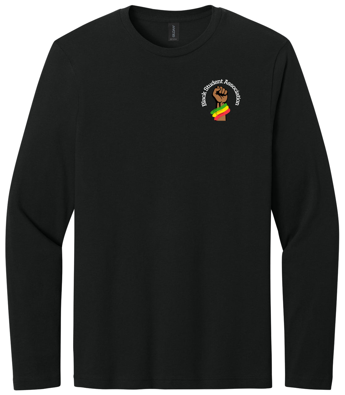 Norman North Black Student Association - LC and Full Back - Gildan Softstyle Long Sleeve T-Shirt. 64400