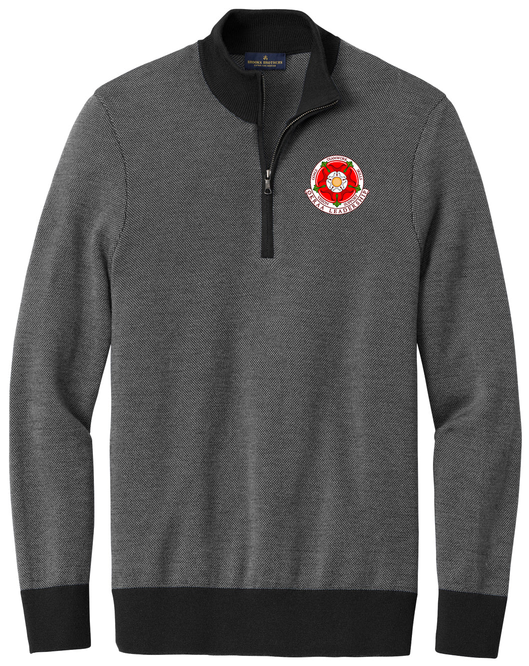 OKRAA Leadership - Logo LC - Brooks Brothers® Washable Merino Birdseye 1/4-Zip Sweater BB18412