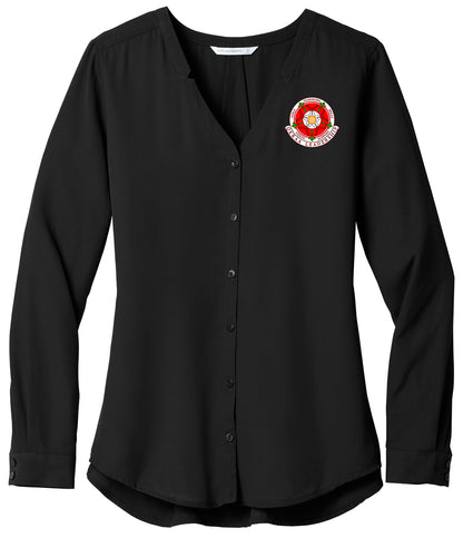 OKRAA Leadership - Logo LC - Port Authority® Women's Long Sleeve Button-Front Blouse. LW700