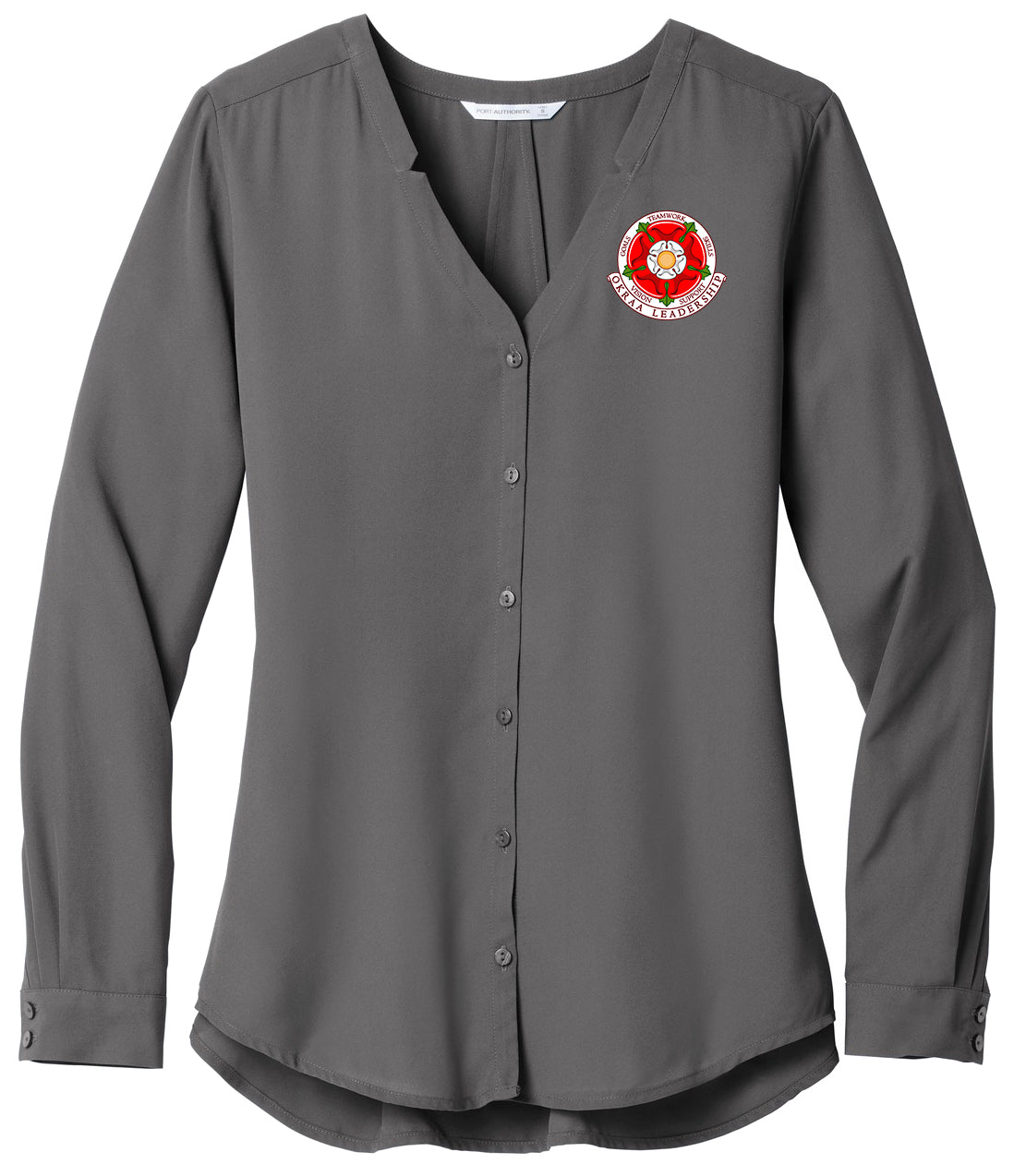 OKRAA Leadership - Logo LC - Port Authority® Women's Long Sleeve Button-Front Blouse. LW700