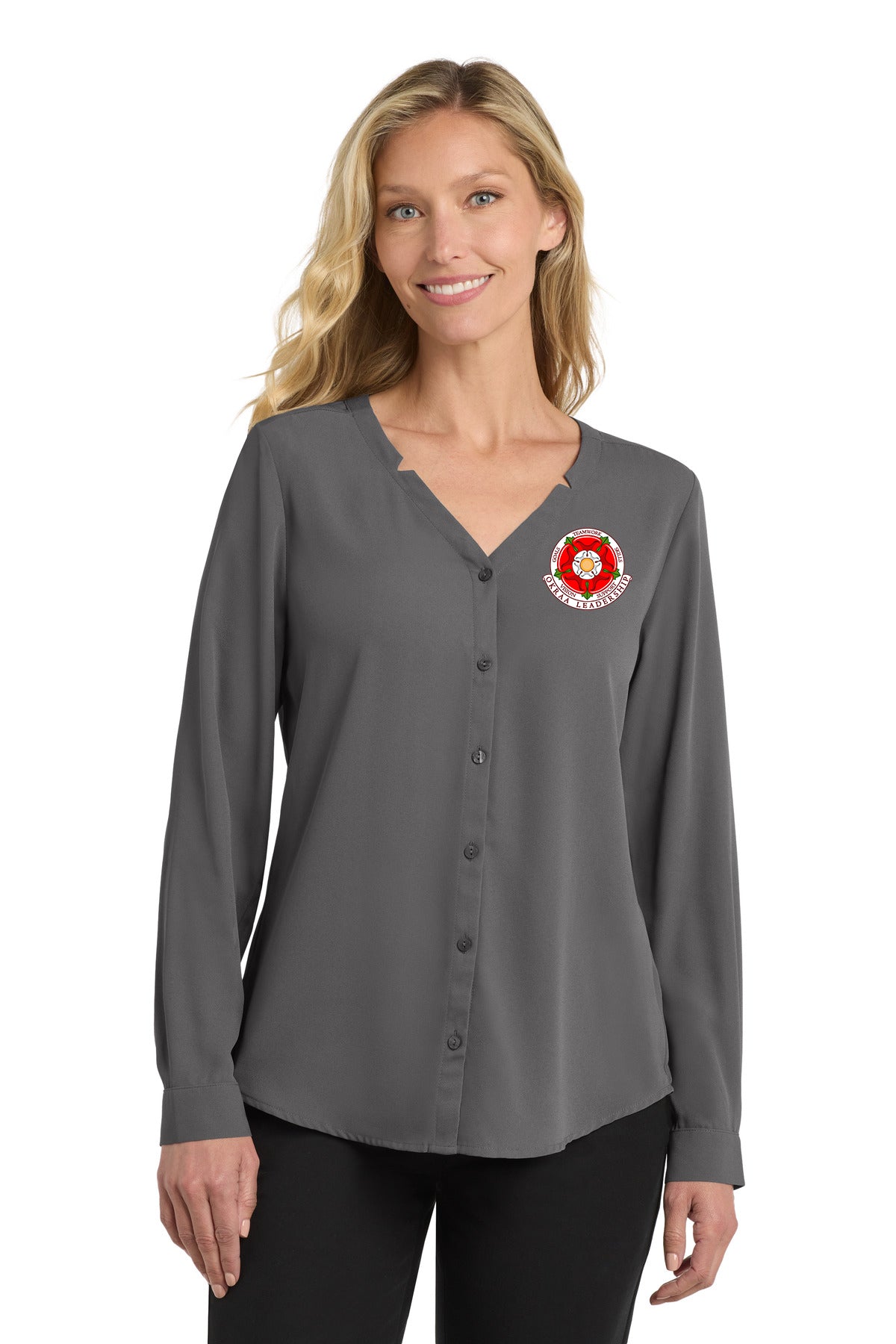 OKRAA Leadership - Logo LC - Port Authority® Women's Long Sleeve Butto