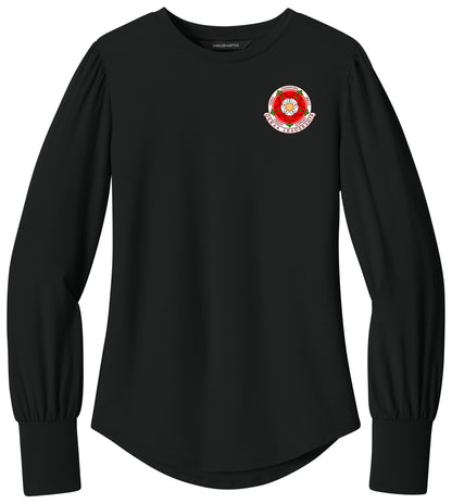 OKRAA Leadership - Logo LC - Mercer+Mettle® Women's Stretch Jersey Long Sleeve Blouson Top MM1019