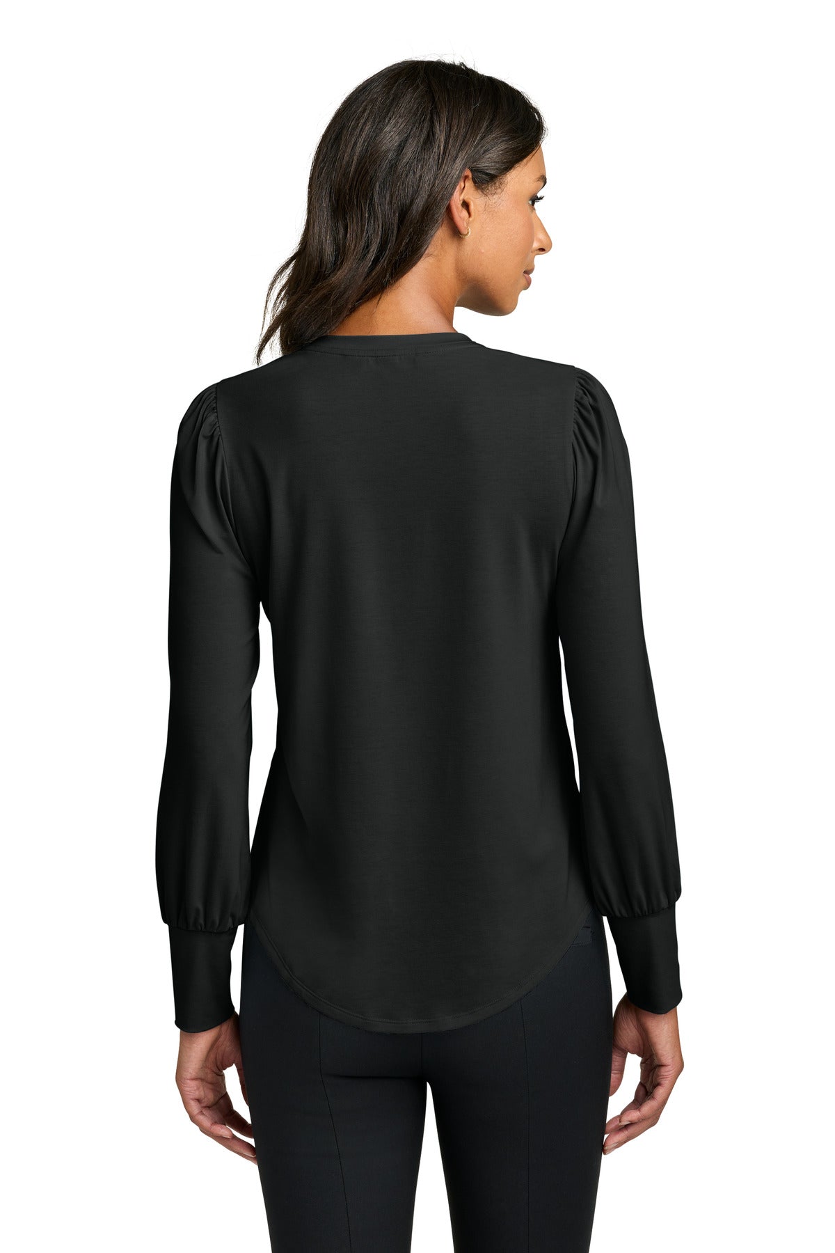 OKRAA Leadership - Logo LC - Mercer+Mettle® Women's Stretch Jersey Long Sleeve Blouson Top MM1019