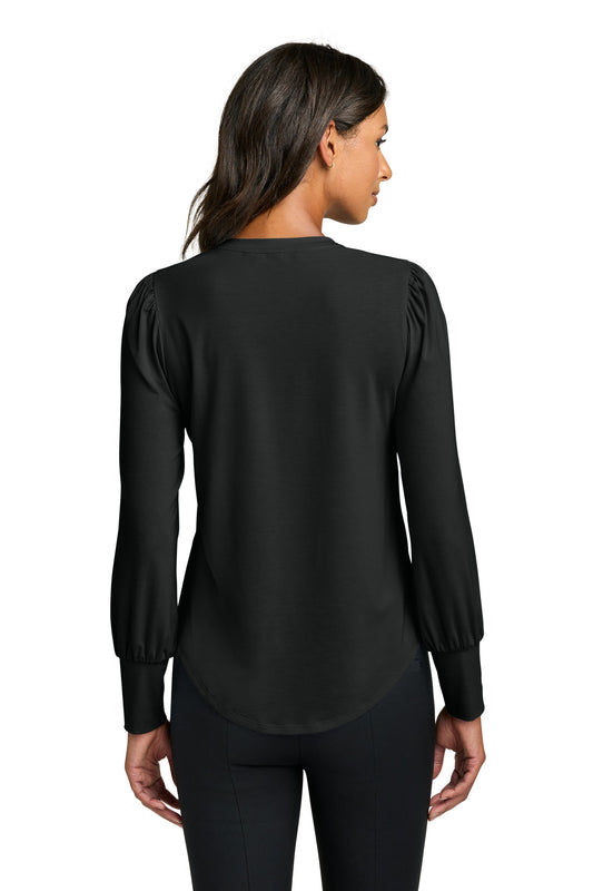 OKRAA Leadership - Logo LC - Mercer+Mettle® Women's Stretch Jersey Long Sleeve Blouson Top MM1019