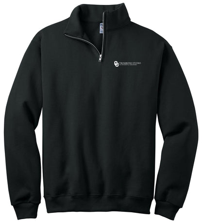 OU Trombone Studio - LC Logo - Jerzees - NuBlend 1/4-Zip Cadet Collar Sweatshirt. 995M