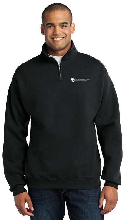 OU Trombone Studio - LC Logo - Jerzees - NuBlend 1/4-Zip Cadet Collar 