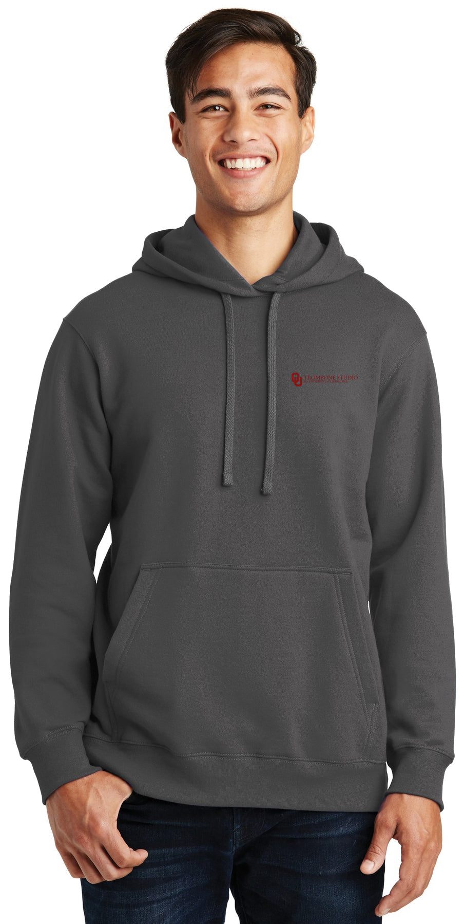 OU Trombone Studio - LC and Full Back - Port & Co Fan Favorite Fleece Pullover Hooded Sweatshirt. PC850H