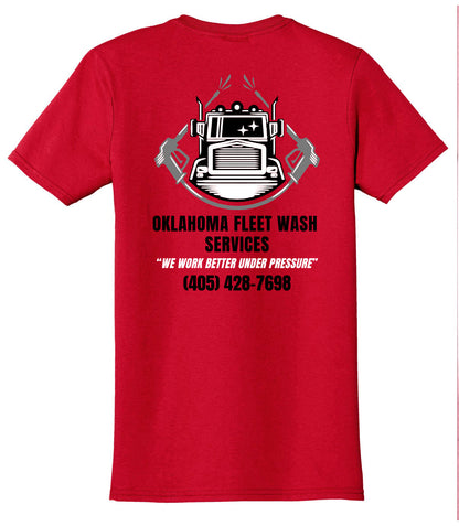 Oklahoma Fleet Wash Services - Left Chest and Full Back - Gildan Softstyle® T-Shirt. 64000