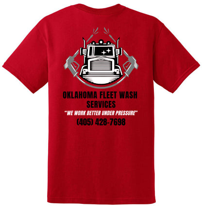 Oklahoma Fleet Wash Services - Left Chest and Full Back - Gildan® DryBlend® 50 Cotton/50 Poly T-Shirt. 8000