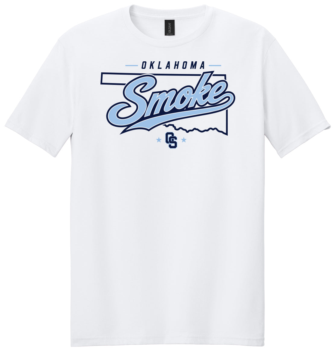 Oklahoma Smoke - State Outline - Gildan Softstyle® T-Shirt. 64000