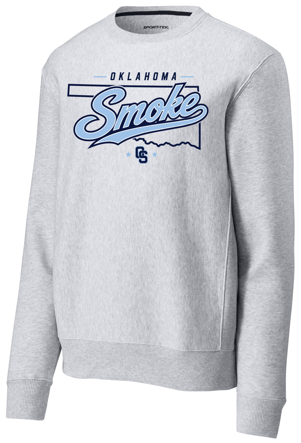 Oklahoma Smoke - State Outline - Sport-Tek® Super Heavyweight Crewneck Sweatshirt.  F280