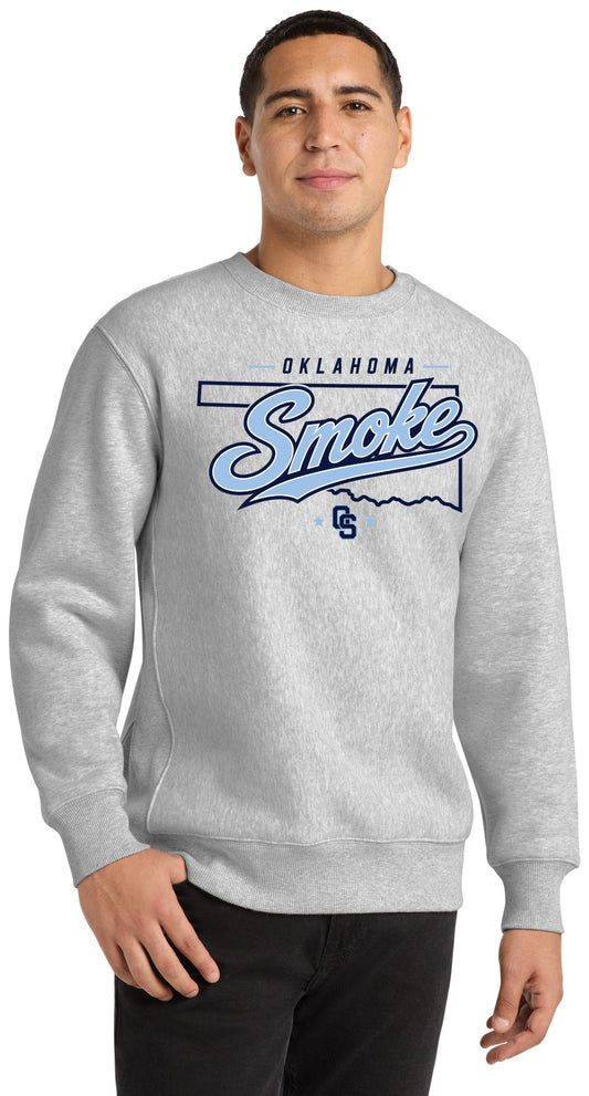 Oklahoma Smoke - State Outline - Sport-Tek® Super Heavyweight Crewneck
