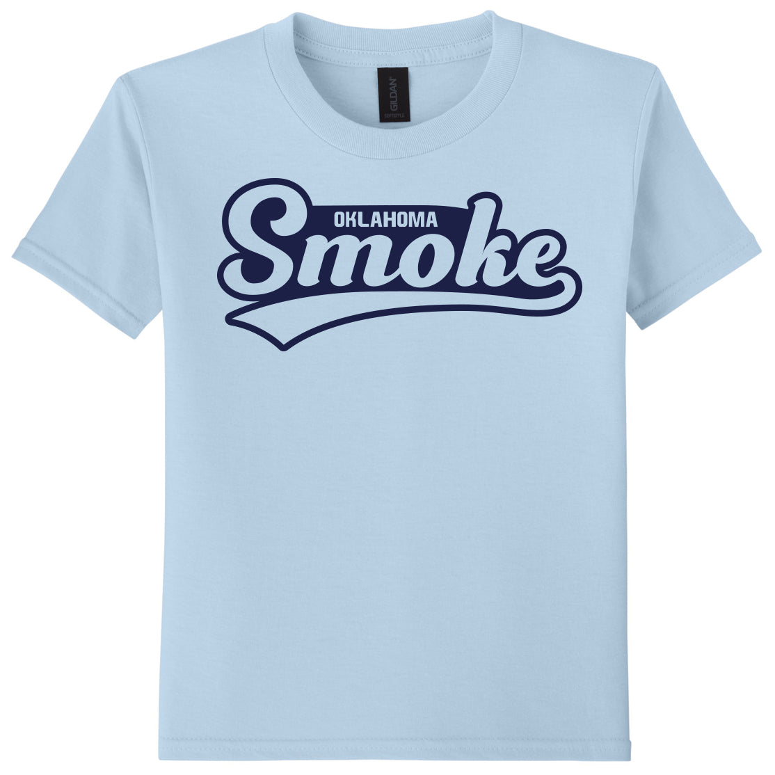 Oklahoma Smoke - Tail Script - Gildan Youth Softstyle® T-Shirt 64000B