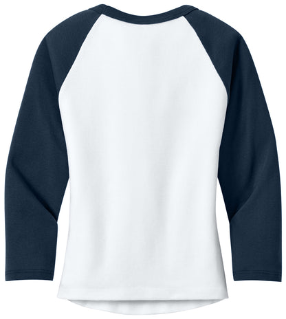 Oklahoma Smoke - Tail Script - BELLA+CANVAS® Women's Micro Rib 3/4 Raglan Baby Tee BC1200