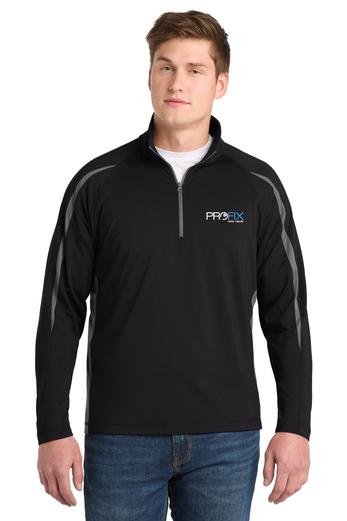 Profix Auto Repair - LC EMB - Sport-Tek Sport-Wick Stretch 1/4-Zip Colorblock Pullover. ST851