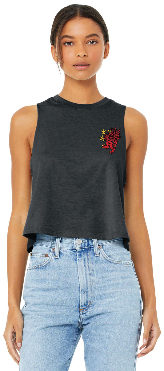 Red Griffin - BELLA+CANVAS  Women's Racerback Cropped Tank. BC6682