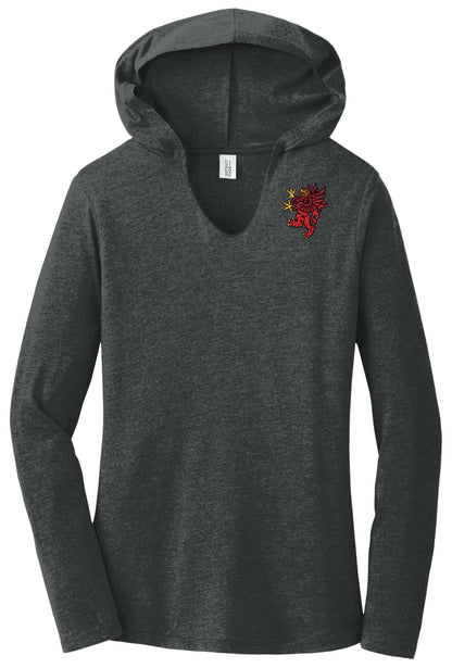 Red Griffin - District Women's Perfect Tri Long Sleeve Hoodie. DM139L