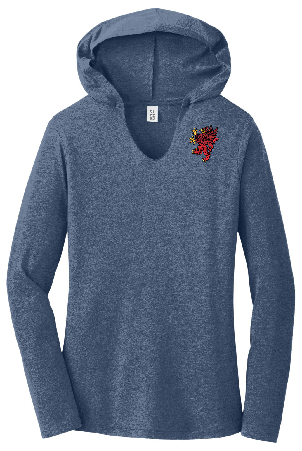 Red Griffin - District Women's Perfect Tri Long Sleeve Hoodie. DM139L