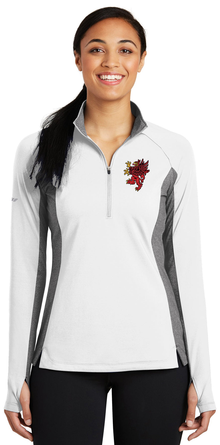 Red Griffin - Sport-Tek Women's Sport-Wick Stretch Contrast 1/4-Zip Pullover. LST854