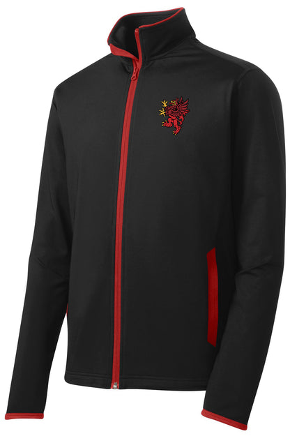 Red Griffin - Sport-Tek Sport-Wick Stretch Contrast Full-Zip Jacket.  ST853