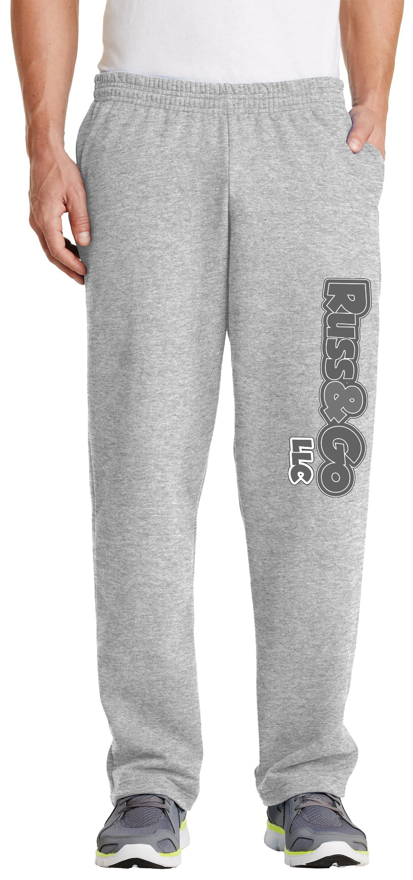 Russ & Go - Pant Greyscale Print - Port & Co Core Fleece Sweatpant with Pockets. PC78P
