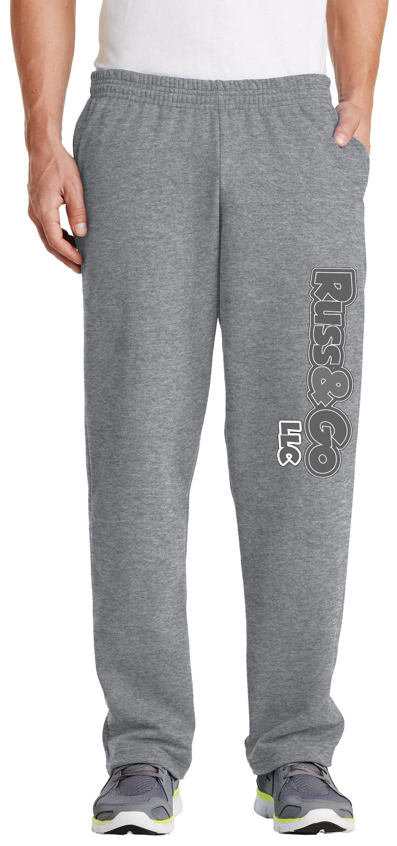 Russ & Go - Pant Greyscale Print - Port & Co Core Fleece Sweatpant with Pockets. PC78P