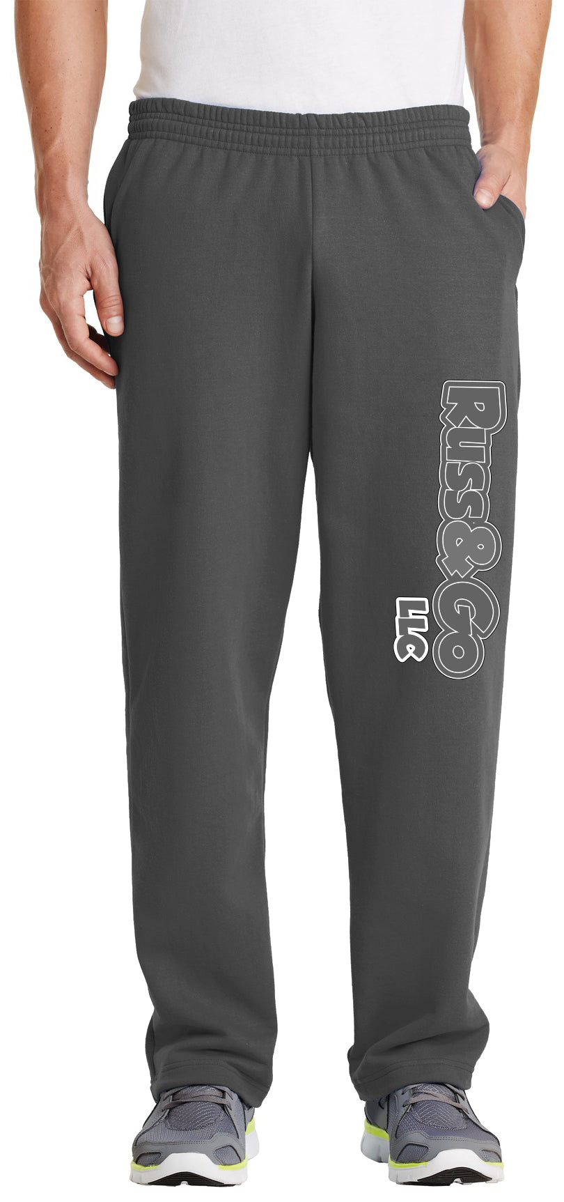 Russ & Go - Pant Greyscale Print - Port & Co Core Fleece Sweatpant with Pockets. PC78P
