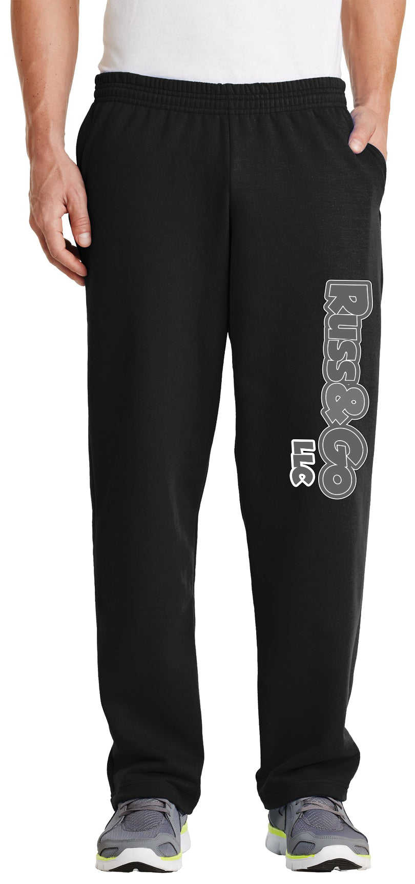 Russ & Go - Pant Greyscale Print - Port & Co Core Fleece Sweatpant with Pockets. PC78P