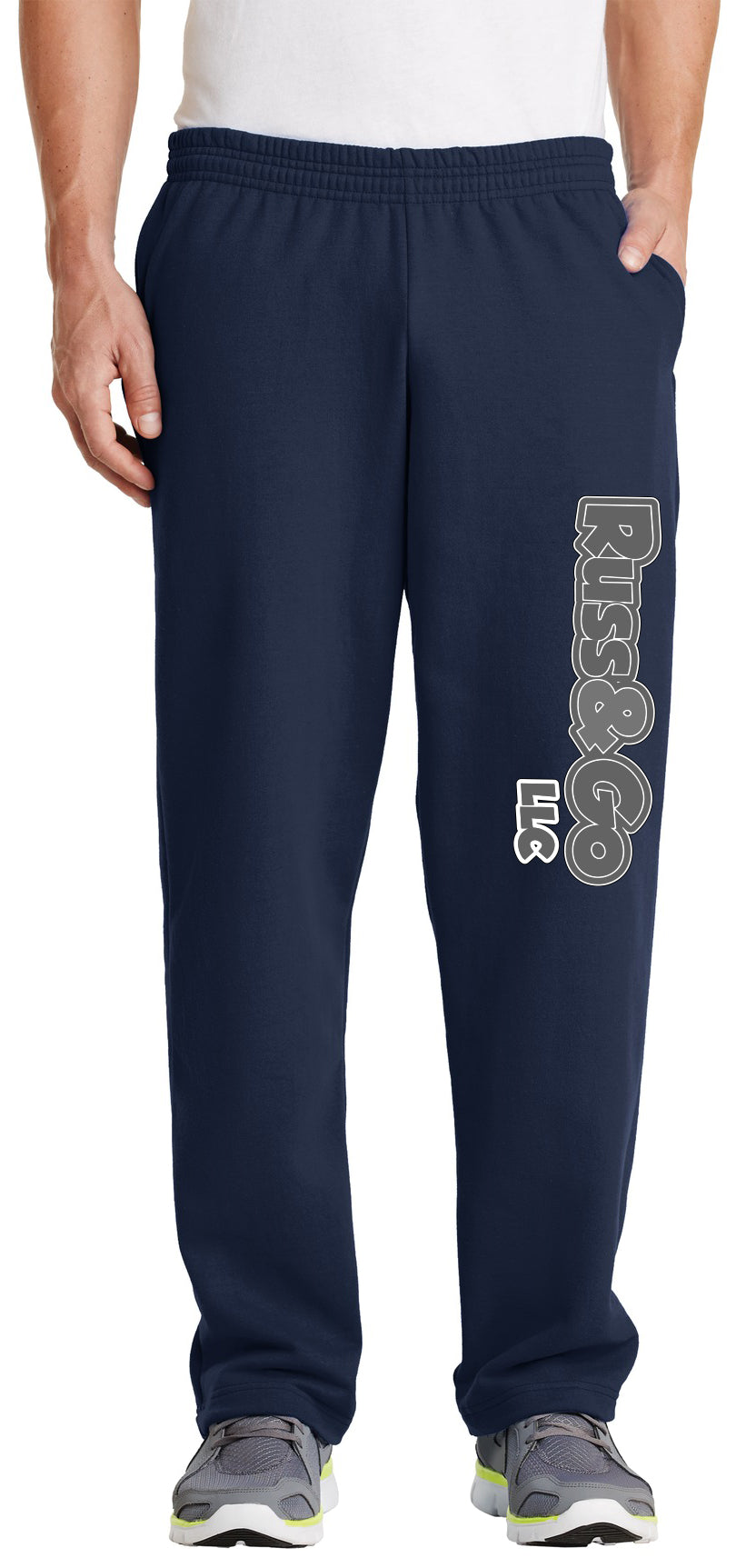 Russ & Go - Pant Greyscale Print - Port & Co Core Fleece Sweatpant with Pockets. PC78P