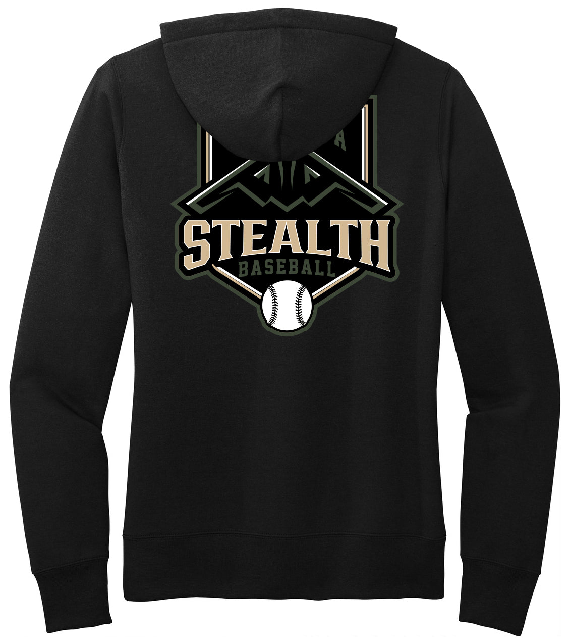 Stealth Baseball - Bat and Diamond - Port & Co Women's Core Fleece Pullover Hooded Sweatshirt LPC78H