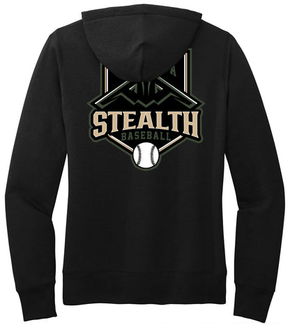 Stealth Baseball - Bat and Diamond - Port & Co Women's Core Fleece Pullover Hooded Sweatshirt LPC78H