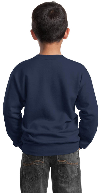 Tiny Twisters Soccer - Logo - Port & Company® Youth Core Fleece Crewneck Sweatshirt.  PC90Y
