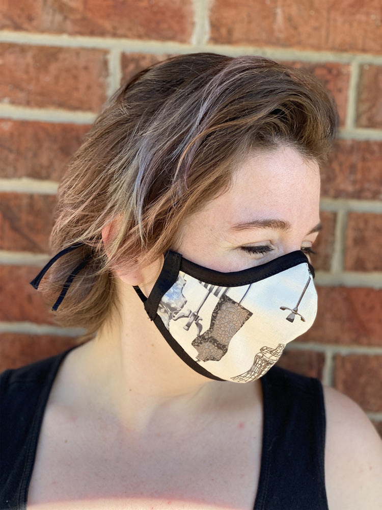 Two Layer Fully Wired Protective Cloth Face Mask - Made in USA - Fashion Dress Form, Adult