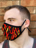 Two Layer Fully Wired Protective Cloth Face Mask - Made in USA - Flame, Adult