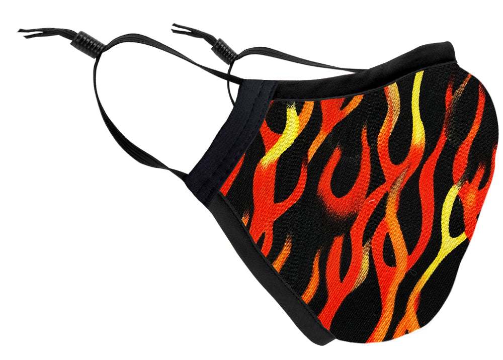 Two Layer Fully Wired Protective Cloth Face Mask - Made in USA - Flame, Adult