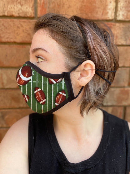 Four Layer Fully Wired Protective Cloth Face Mask - Made in USA - Football, Adult