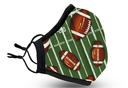Four Layer Fully Wired Protective Cloth Face Mask - Made in USA - Football, Adult