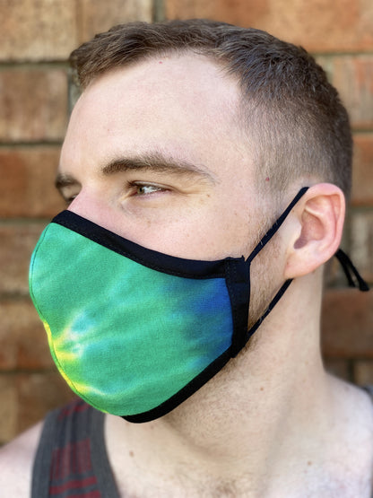 Two Layer Fully Wired Protective Cloth Face Mask - Made in USA - Classic Tie-Dye, Adult